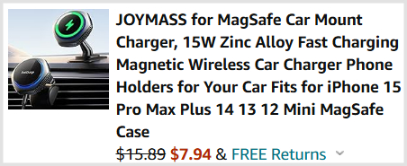 MagSafe Car Mount Charger Checkout