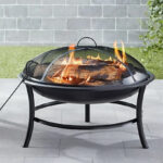 Mainstays 26 Inch Round Iron Outdoor Wood Burning Fire Pit