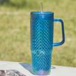 Mainstays 30 Ounce Textured Tumbler with Straw and Handle