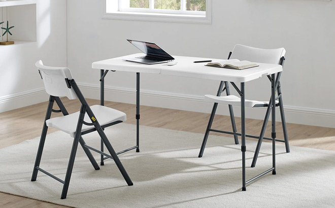 Mainstays Adjustable Height Folding Plastic Table