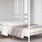 Mainstays Metal Canopy Bed Queen Off White Metal