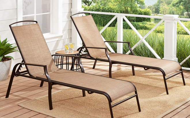 Mainstays Sand Dune Reclining Steel Outdoor Chaise Lounge
