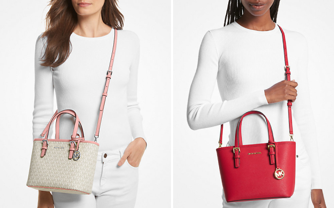 Michael Kors Extra Small Logo Top Zip Tote and Saffiano Leather Top Zip Tote Bag Michael Kors Extra Small Logo Top Zip Tote and Saffiano Leather Top Zip Tote Bag