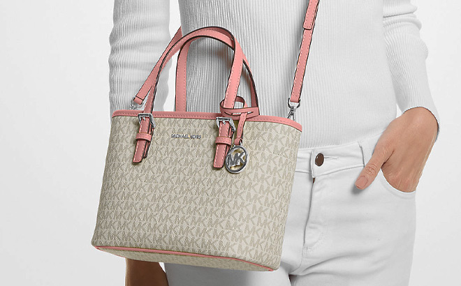 Michael Kors Jet Set Travel Extra Small Logo Top Zip Tote Bag