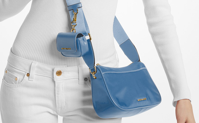 Micheal Kors Crossbody Bag with AirPods Case in Blue