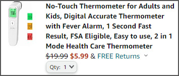 No Touch Thermometer at Checkout