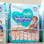 Pampers Splashers Disposable Swim Pants on a Shelf