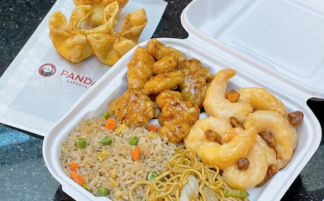 Panda Express Meal Closeup Panda Express Meal Closeup