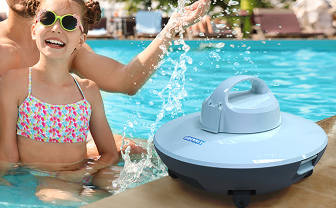Robotic Pool Vacuum Cleaner on the Ground Robotic Pool Vacuum Cleaner on the Ground