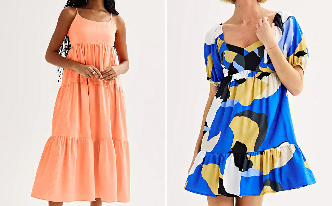 SO Juniors Bow Accent Tiered Midi Dress and Mini Dress SO Juniors Bow Accent Tiered Midi Dress and Mini Dress