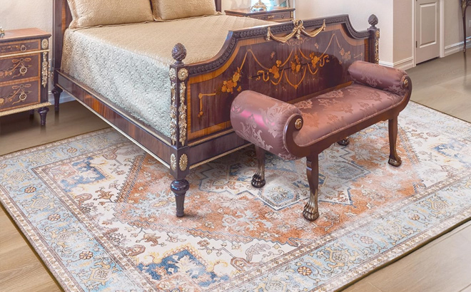 ST BRIDGE Soft Area Rug Washable Vintage Rug for Bedroom Living Room