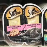 Sheba Perfect Portions Gourmet Salmon Entree Wet Cat Food on Store Shelf