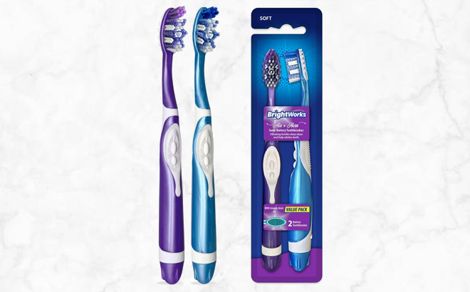 Sonic Battery Powered Toothbrush 2 Count