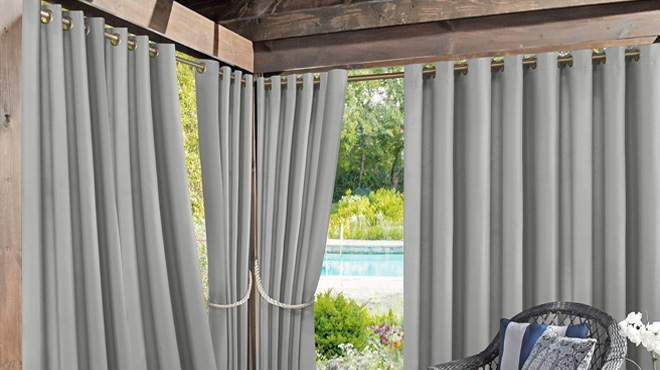 Sun Zero Marina UV Protectant Energy Efficient Grommet Curtain Panel Sun Zero Marina UV Protectant Energy Efficient Grommet Curtain Panel