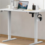 Sweetcrispy Electric Standing Desk in White Colot