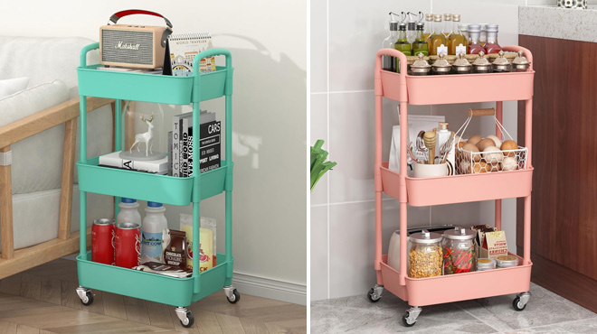 Sywhitta 3 Tier Rolling Storage Cart Sywhitta 3 Tier Rolling Storage Cart