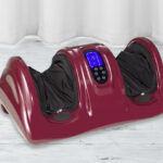 Therapeutic Foot Massager in Burgundy Color on the Floor