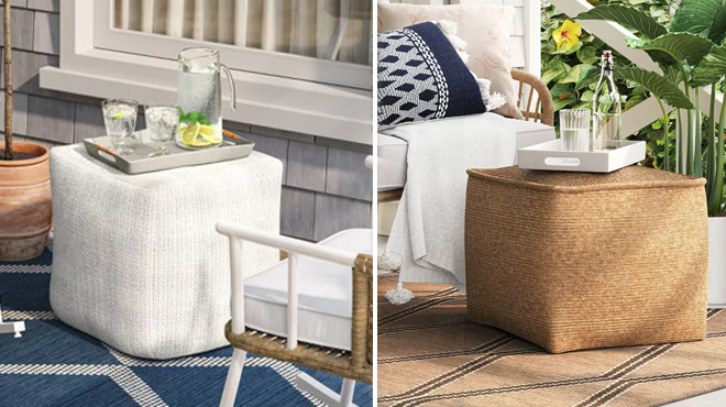 Threshold Outdoor Patio Ottoman Poufs Threshold Outdoor Patio Ottoman Poufs