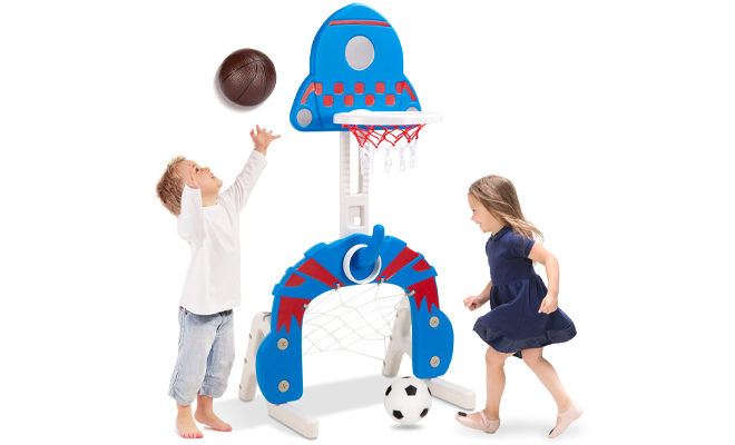 Toddler Basketball Hoop Sports Activity Center 3 in 1 Play Set