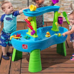 Toddlers Playing with Step2 Rain Showers Splash Pond Toddler Water Table