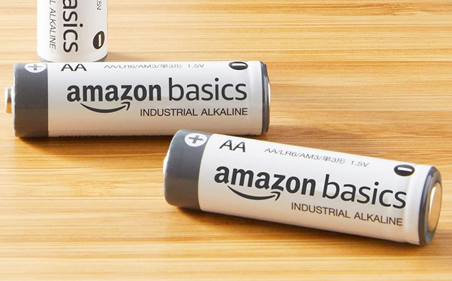 Two Amazon Basics Industrial Alkaline Batteries