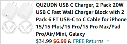 USB C Charger 2 Pack Checkout USB C Charger 2 Pack Checkout