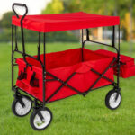 Utility Wagon Cart with Folding Design on Grass