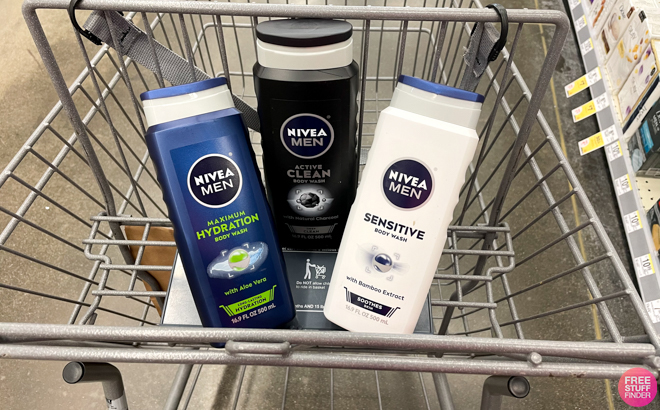 Walgreens Nivea Men Maximum Hydration Active Clean Sensitive Body Wash Cart