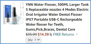 Water Flosser at Checkout
