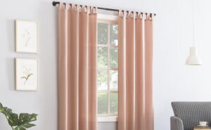 Wayfair Basics Brekke Semi Sheer Tab Top Curtain Panel in Rosewater Pink