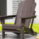 Westintrends Outdoor Folding HDPE Adirondack Chair in Dark Brown Color
