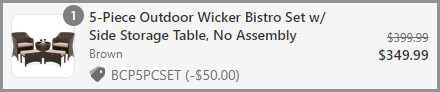 Wicker Bistro Set at Checkout