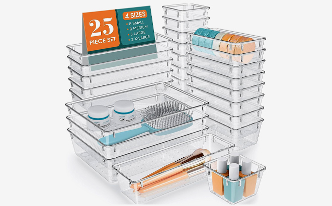 Wowbox Plastic Drawer Organizer Set 25 Piece Wowbox Plastic Drawer Organizer Set 25 Piece