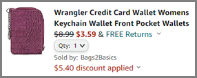 Wrangler Credit Card Wallet at Amazon