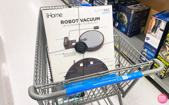 iHome AutoVac Juno Robot Vacuum in the Walmarts Cart