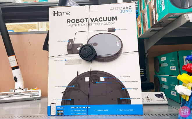 iHome AutoVac Juno Robot Vacuum on Walmarts Store Shelf