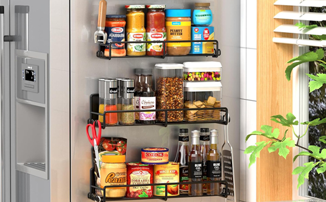 4 Pack Magnetic Spice Rack filled with Various Items