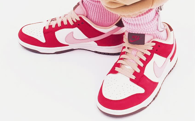 A Woman Wearing Nike Dunk Low Premium Shoes