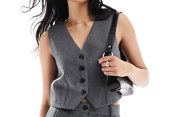 Asos Herringbone Boxy Vest