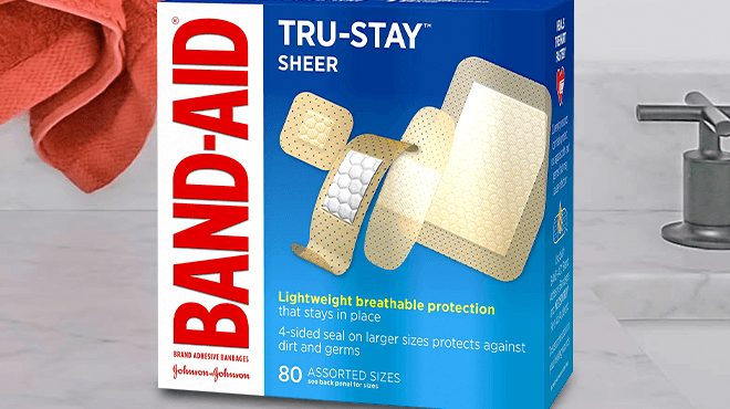 Band Aid Brand Sheer Strips Adhesive Bandages 80 ct