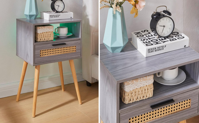 Bedside Table with LED Light