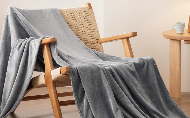 Bedsure Grey Fleece Blanket 50x70 Blanket