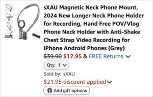 Checkout page of Magnetic Neck Phone Mount