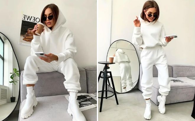 Chic Solid Color Tracksuit Set