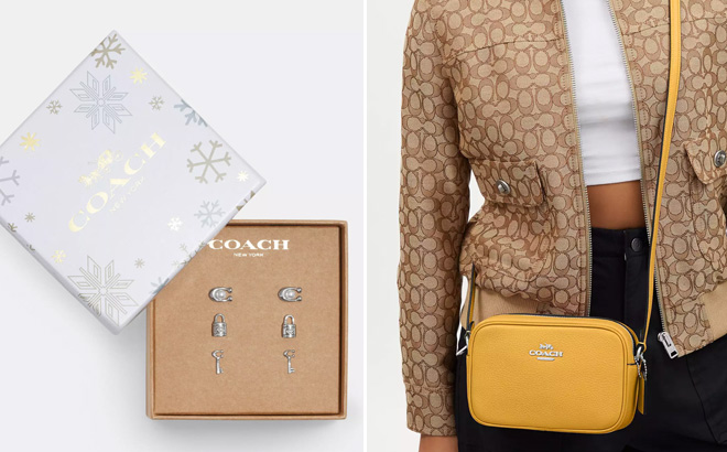 Coach Outlet Signature Lock Key Earrings Set