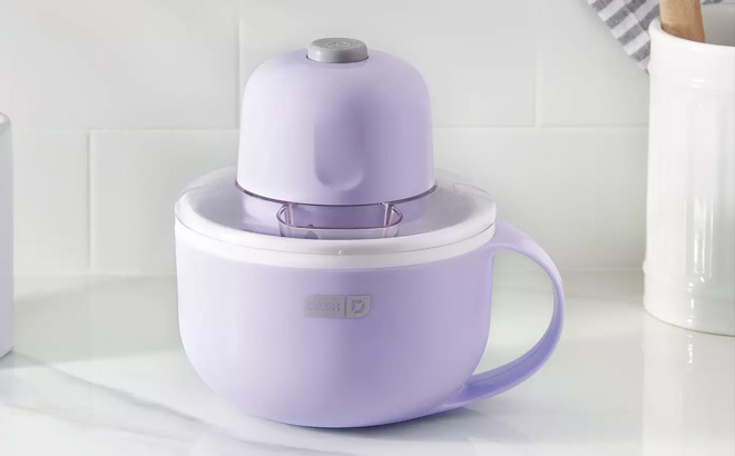 Dash My Mug Ice Cream Maker on a Countertop