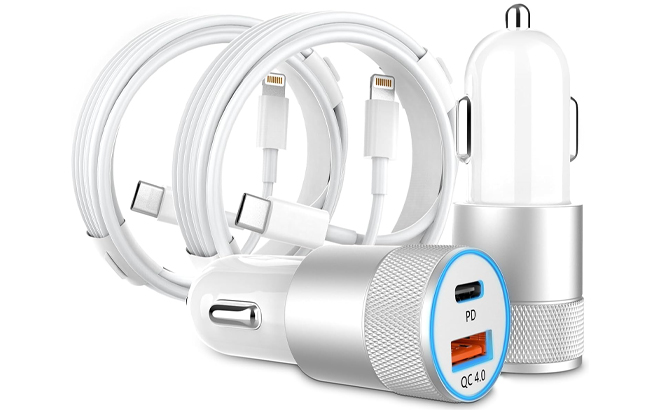 Dual Port USB C Car Charger 2 Pack