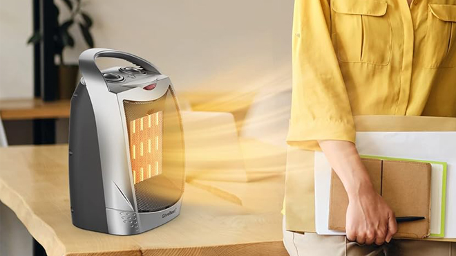 Electric Space Heater on a Table Electric Space Heater on a Table