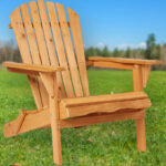 Folding Wooden Adirondack Chair in Natural Color