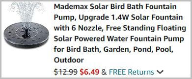 Fountain Pump at Checkout